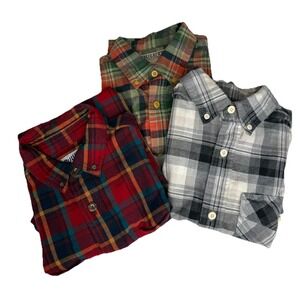 Lot of 3 Duluth Trading Men's Trim Fit Plaid Flannel Shirts Size Medium EUC